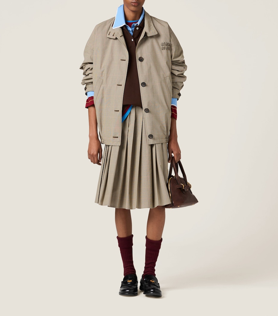 Cotton-Blend Pleated Midi Skirt F0393 Image 2