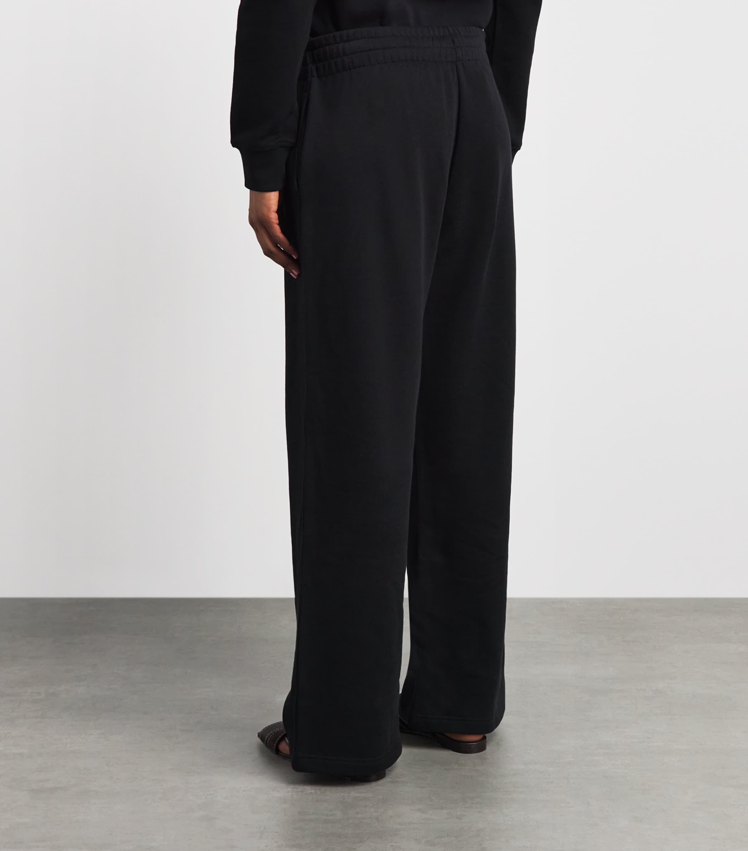 Harrods Womens Cotton Jersey Wide-Leg Sweatpants Black Image 5
