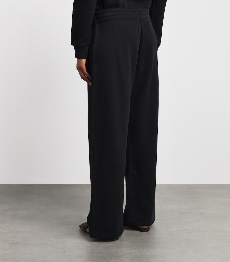 Harrods Womens Cotton Jersey Wide-Leg Sweatpants Black Image 5