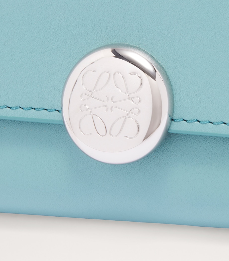 Leather Vertical Pebble Wallet WATER Image 5