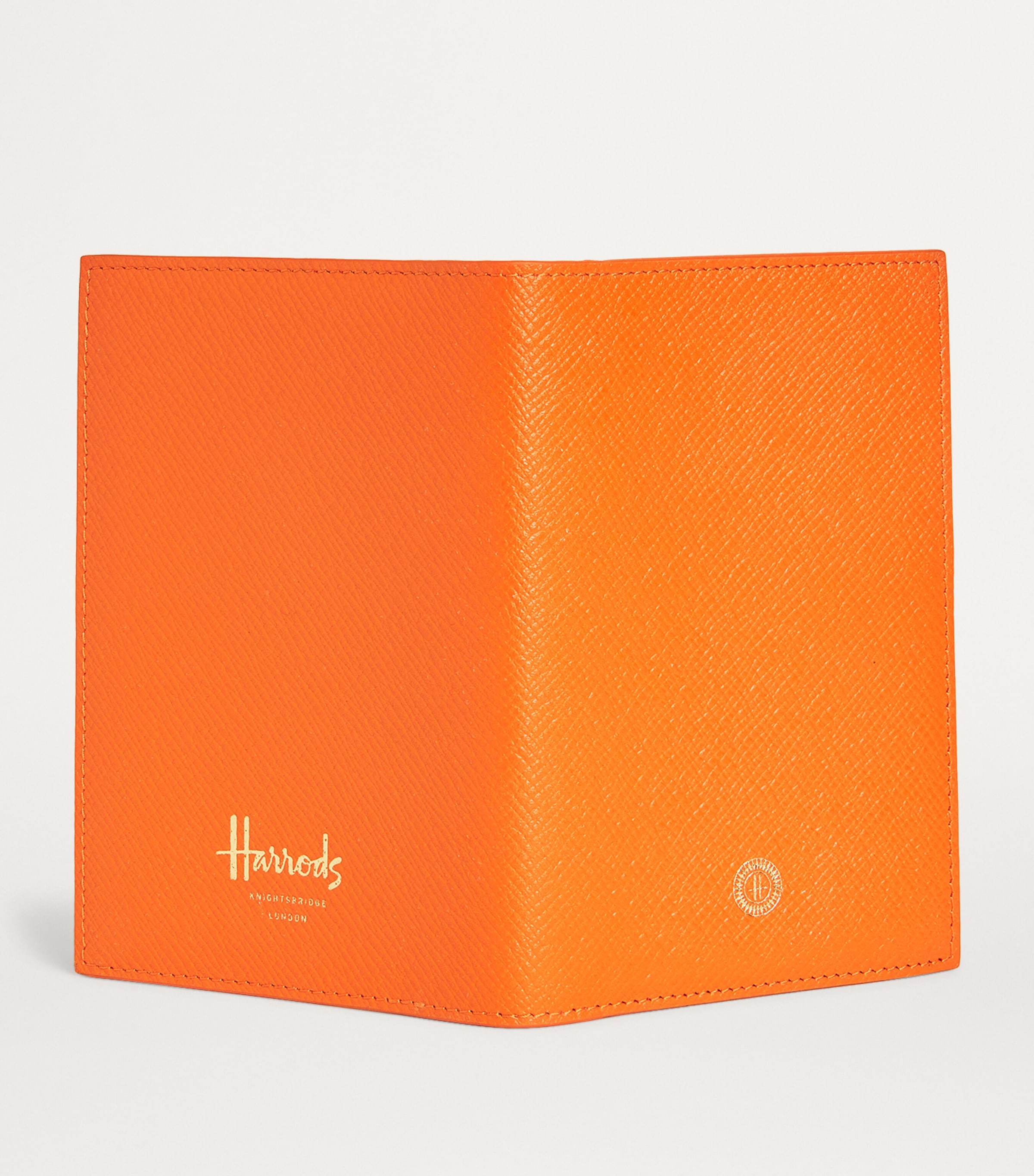 Harrods Leather Passport Holder Orange Image 2