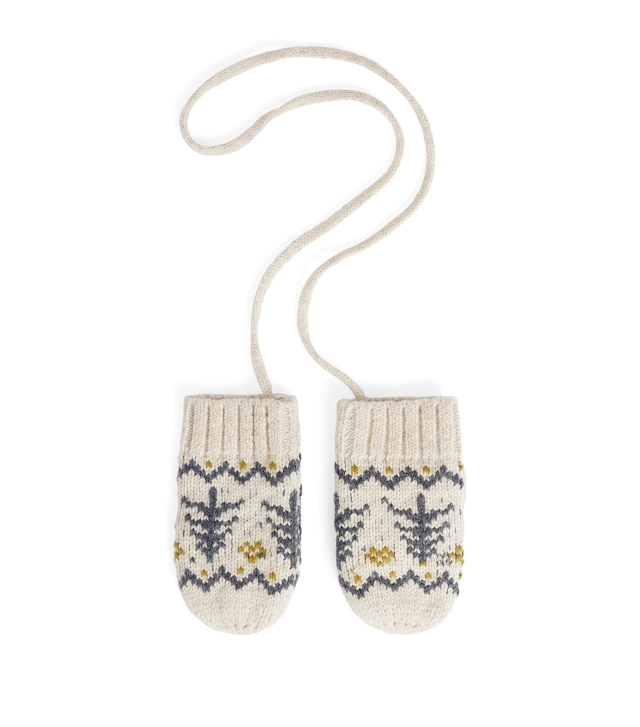 Bonpoint Wool-Cotton-Blend Mittens Ficelle Chine Image 1