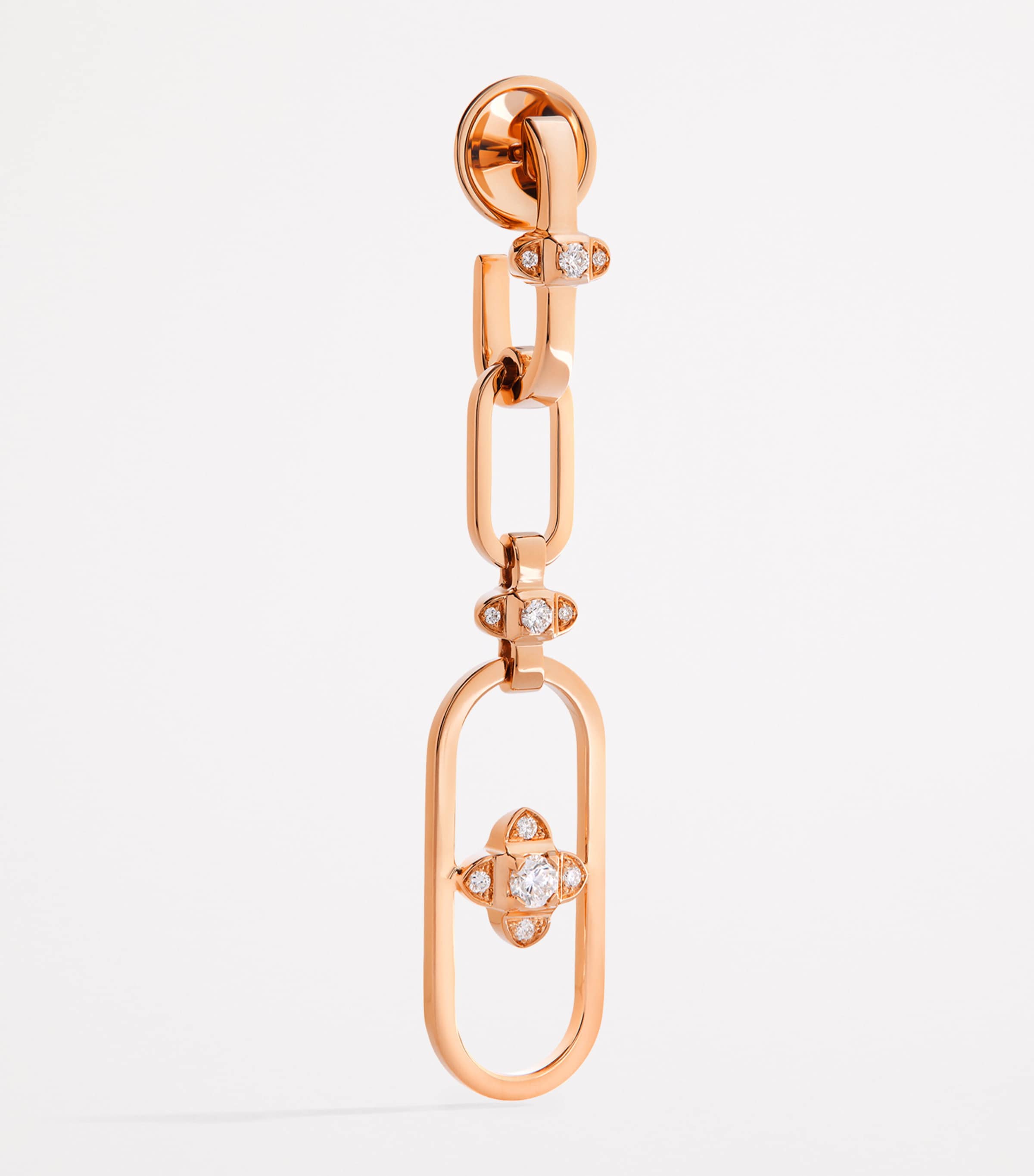 Rose Gold and Diamond Tip-Top Link Drop Earrings ROSE GOLD Image 2