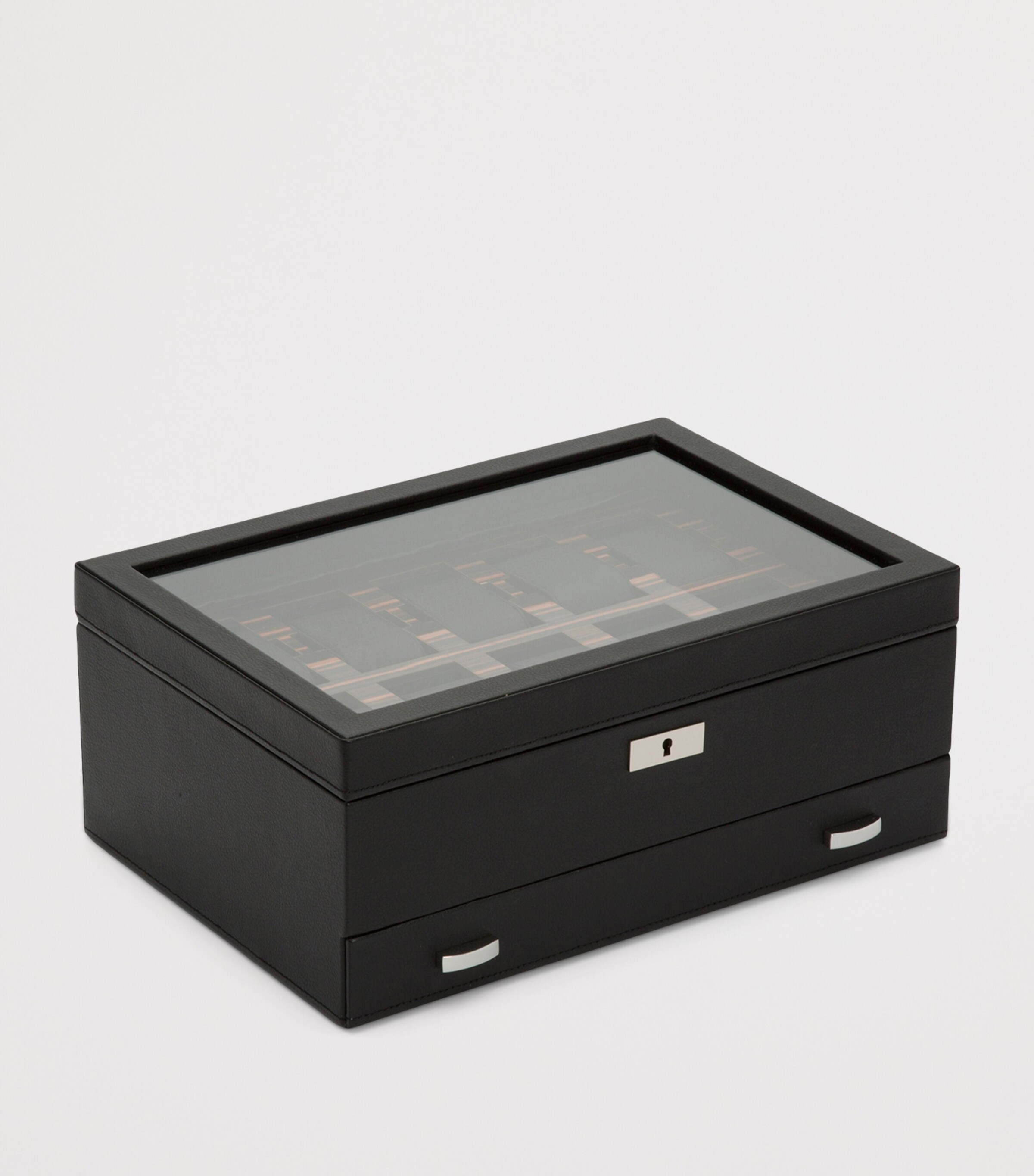 WOLF Vegan Leather Roadster Watch Box Black Image 2