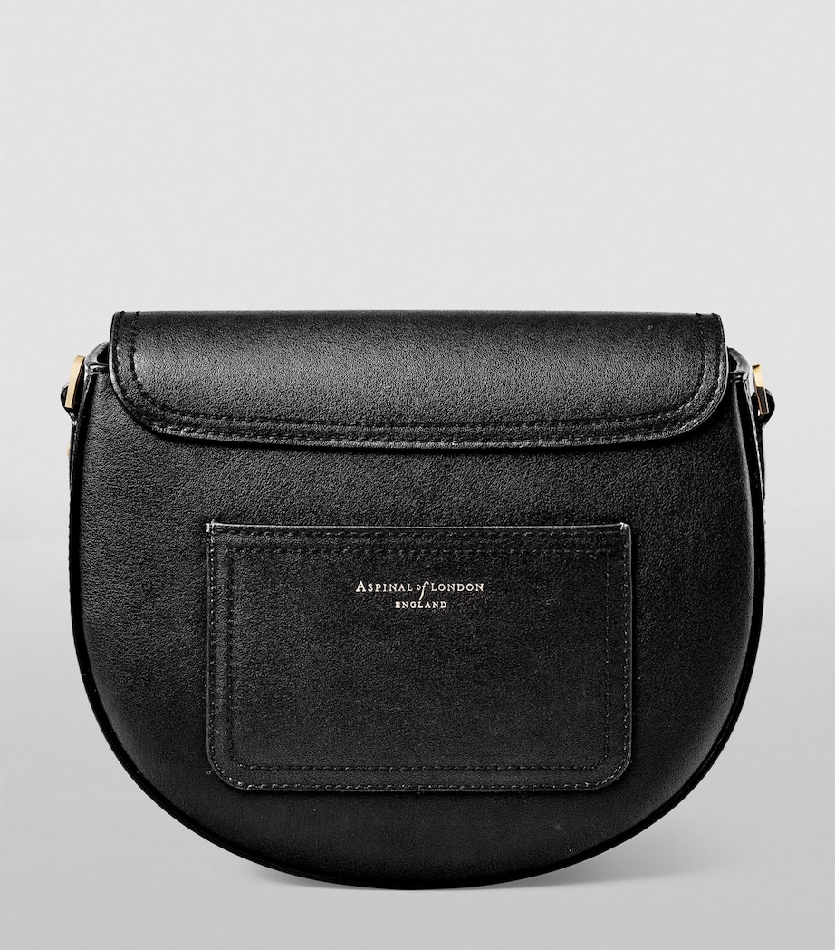 Leather-Velvet Portobello Cross-Body Bag BLACK Image 3