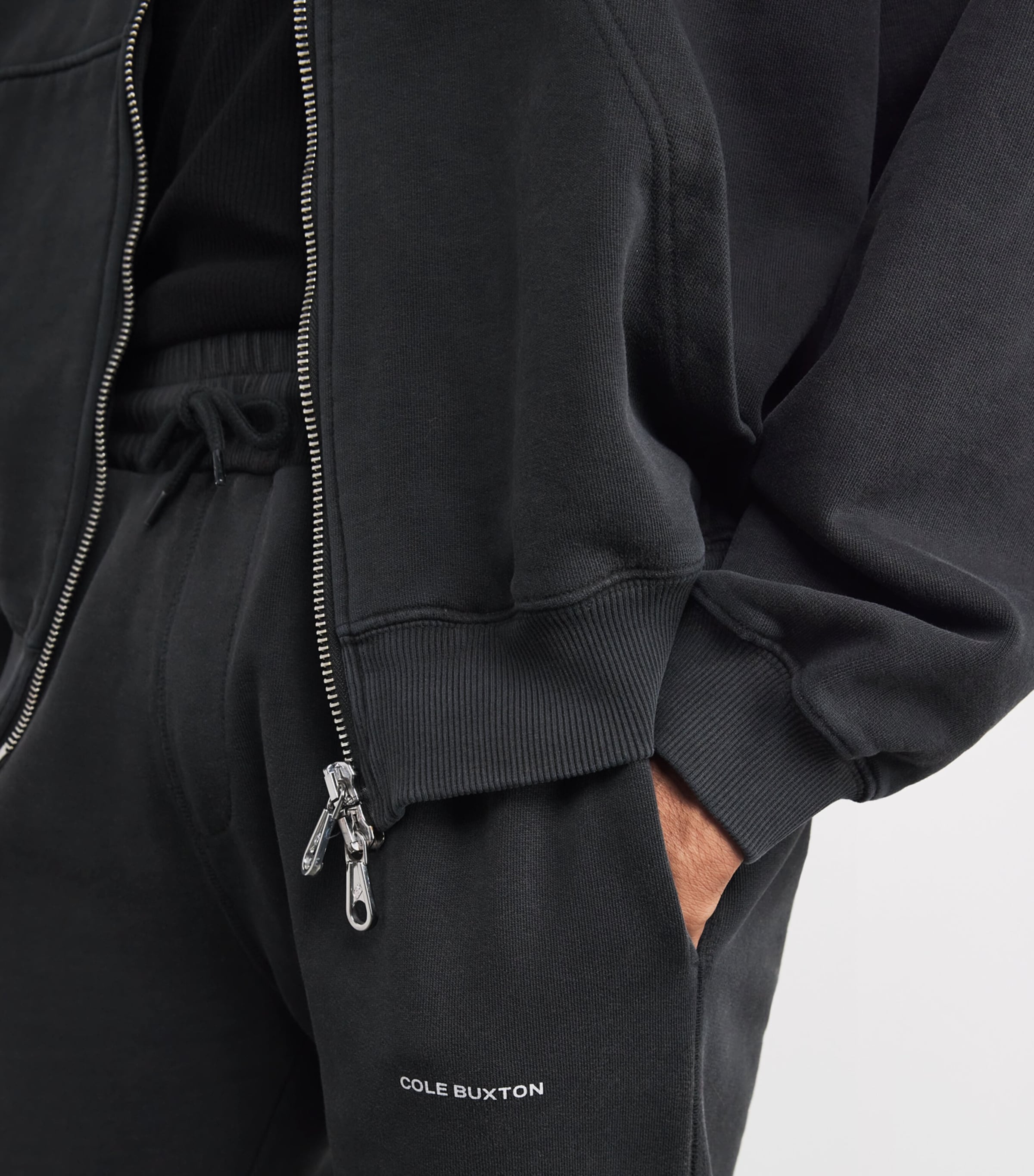 Cotton Mini Logo Zip-Up Hoodie VINTAGE BLACK 001 Image 6