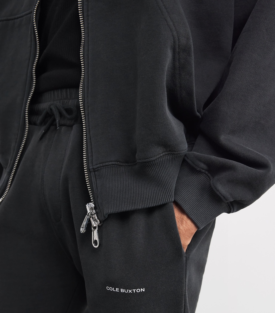 Cotton Mini Logo Zip-Up Hoodie VINTAGE BLACK 001 Image 6