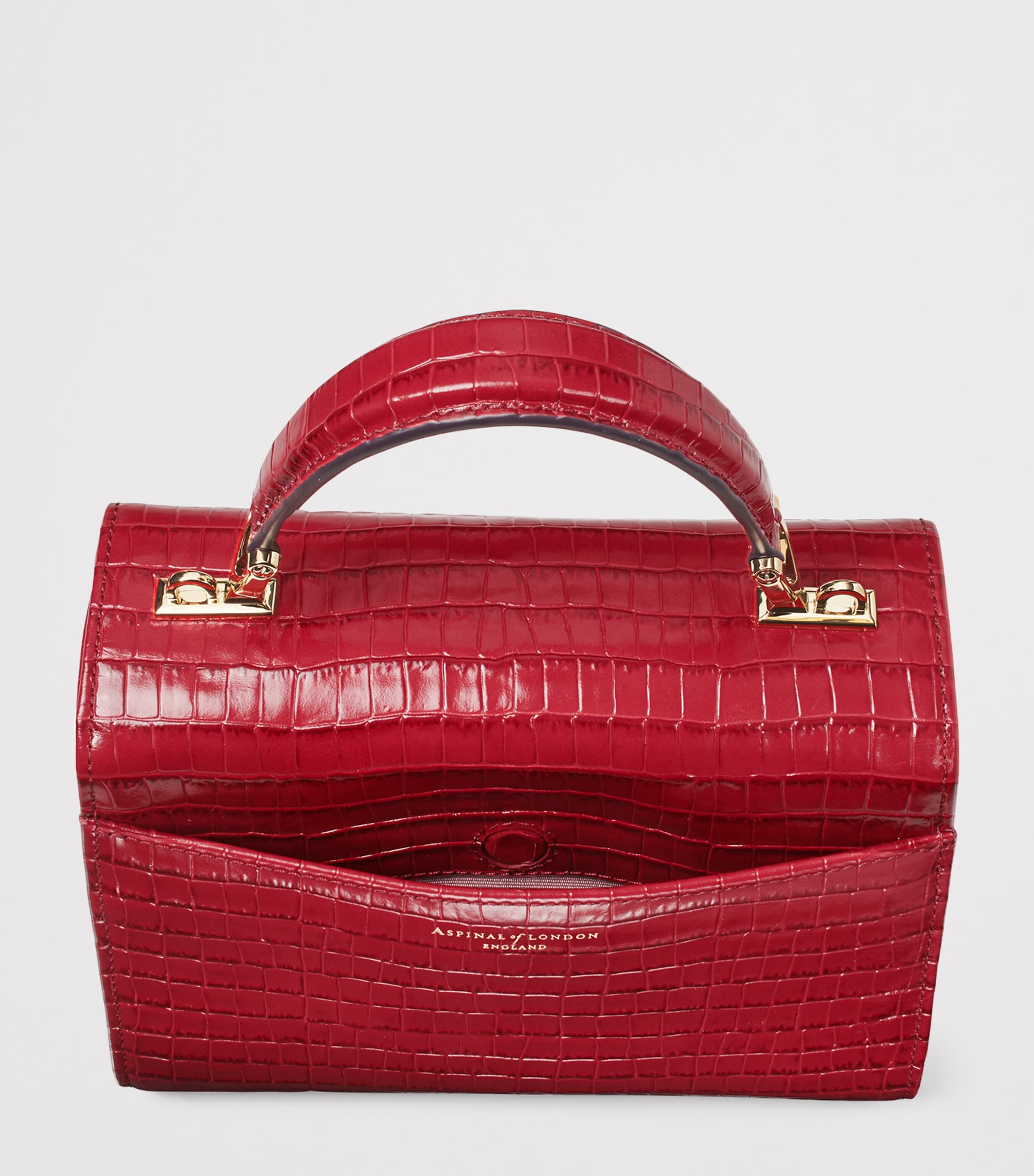 Aspinal Of London Midi Leather Mayfair Top-Handle Bag Cherry Image 4