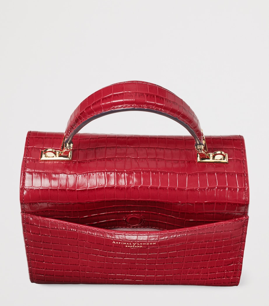 Aspinal Of London Midi Leather Mayfair Top-Handle Bag Cherry Image 4