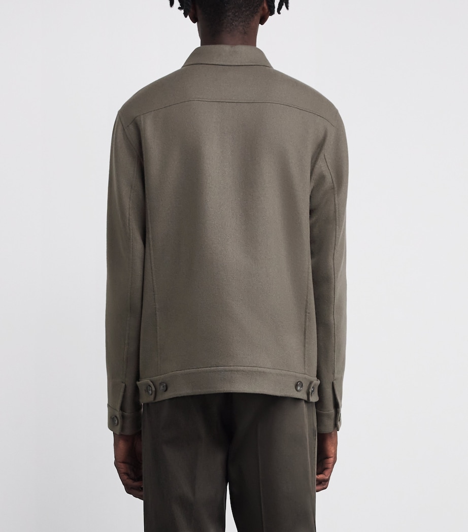 Wool-Blend Patch Pocket Overshirt SMOKE-070SMK Image 4