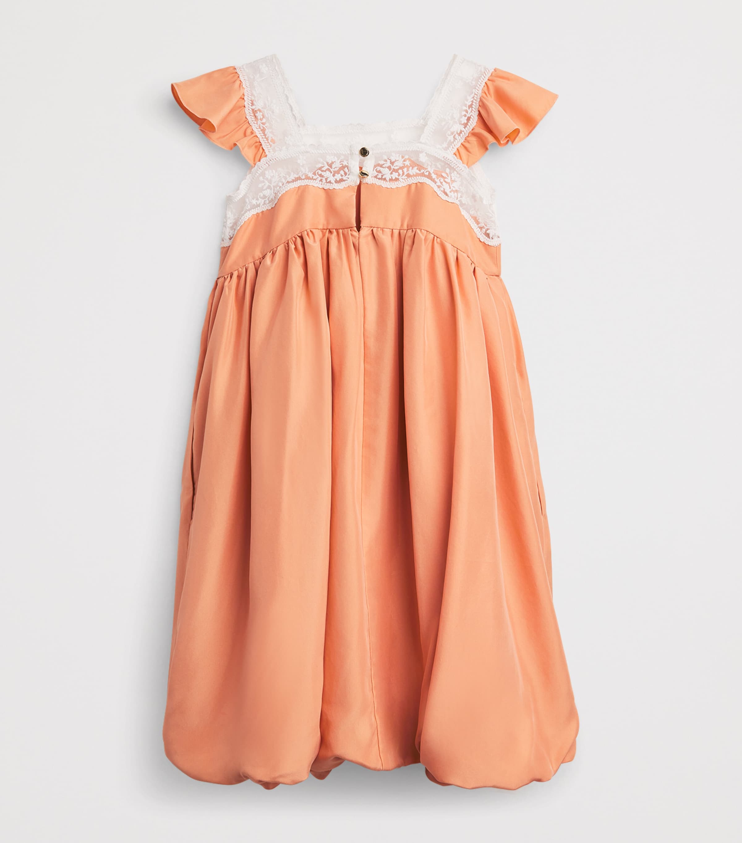 Silk Contrasting-Trim Dress (4-14 Years) C20809/43AAPRICOT Image 2