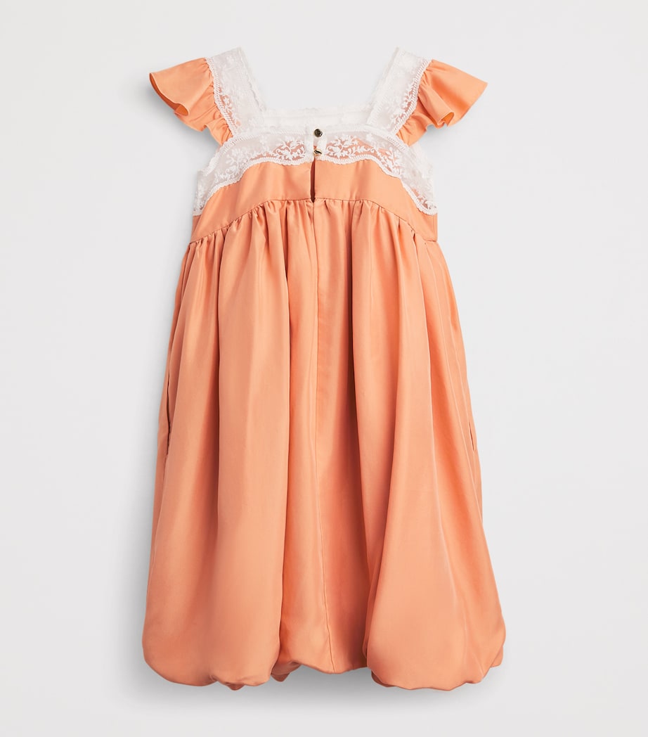 Silk Contrasting-Trim Dress (4-14 Years) C20809/43AAPRICOT Image 2