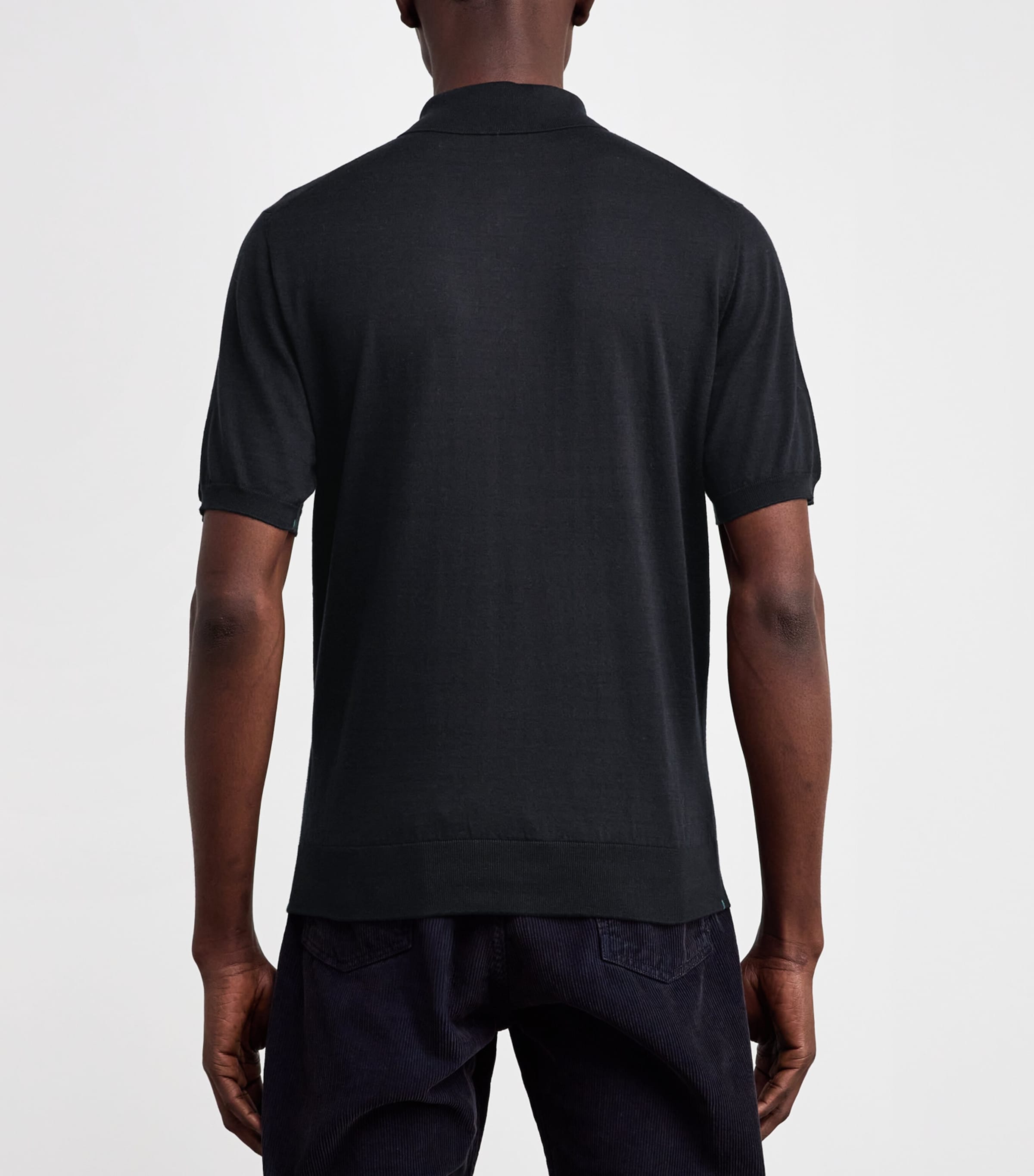 Cotton-Cashmere Polo Shirt E.19-NAVY Image 4