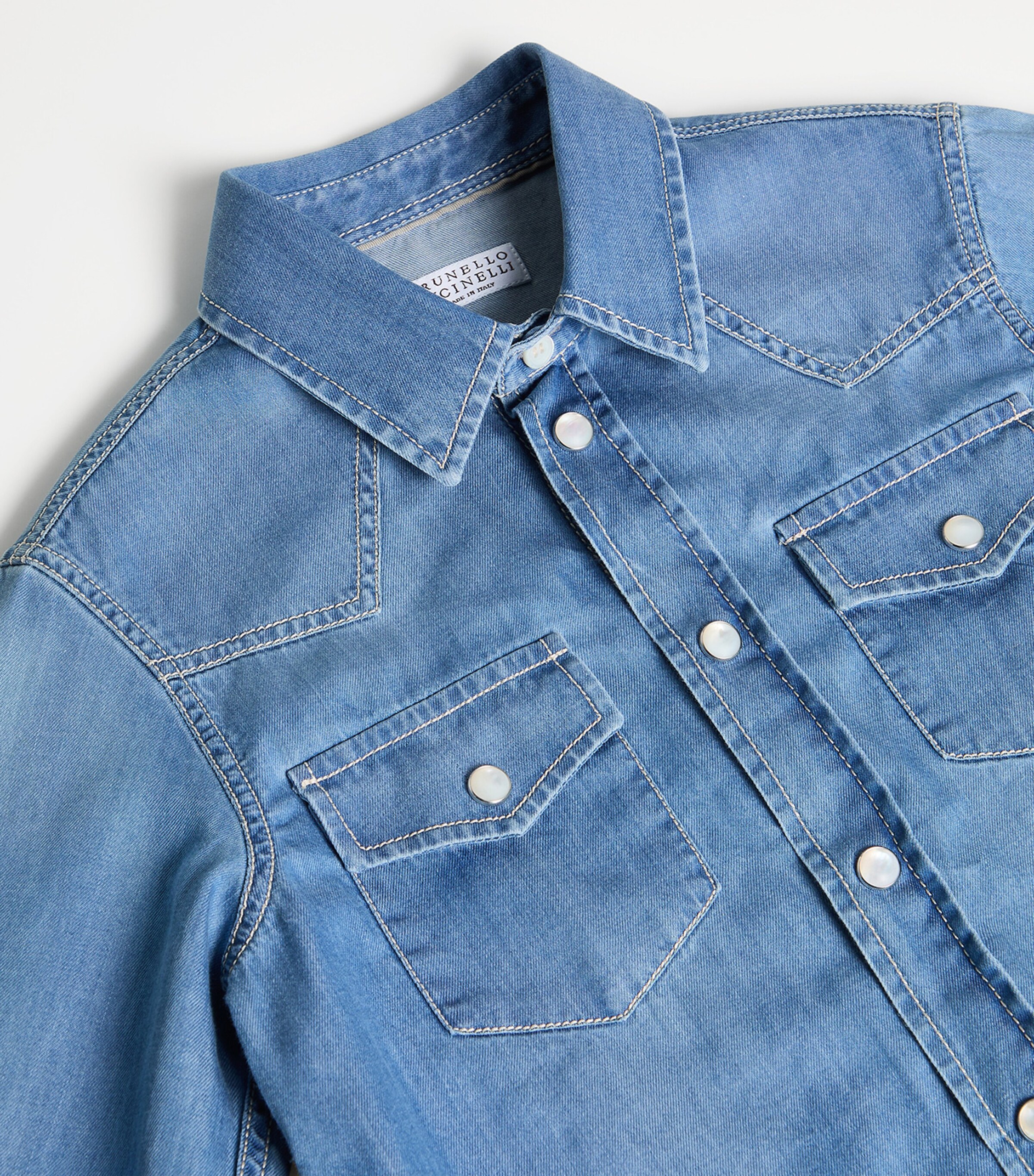 Brunello Cucinelli Kids Denim Shirt (4-6 Years) Image 3