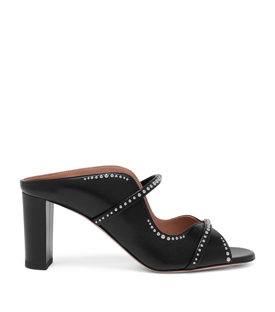 Leather Studded Norah Heeled Sandals 70 BLACK Image 1