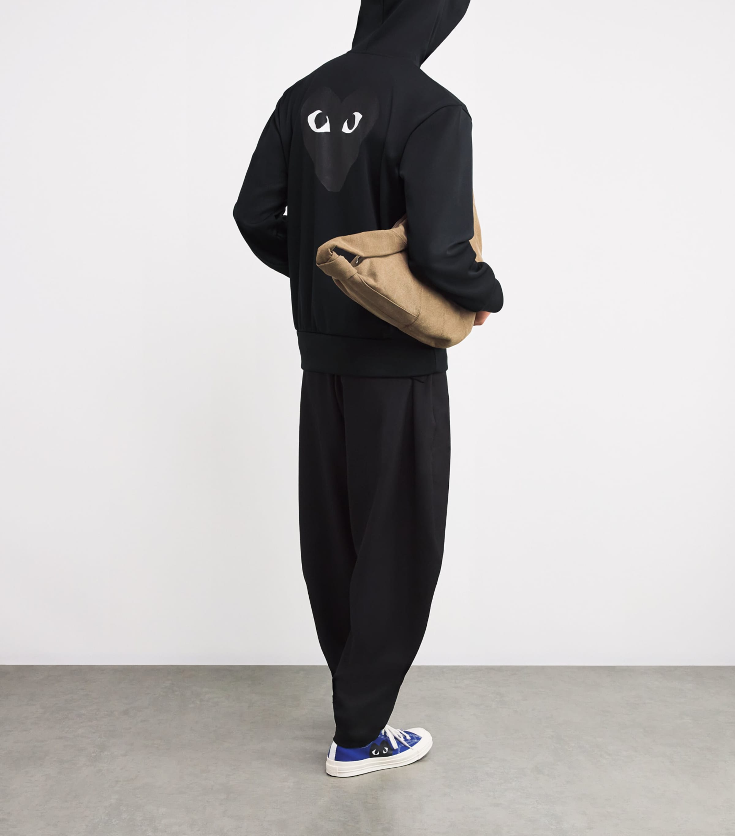 black comme des garcons zip hoodie jersey