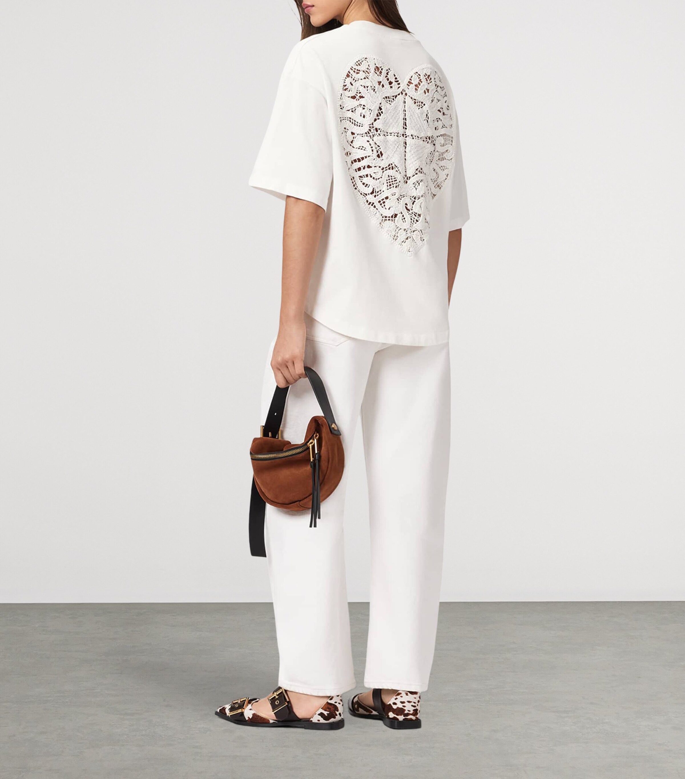 Organic Cotton Embroidered Amelie T-Shirt ECRU WHITE Image 7