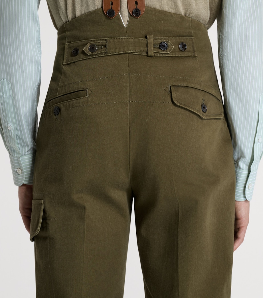 Dunhill Mens Cotton Double-Pleat Chinos Image 5