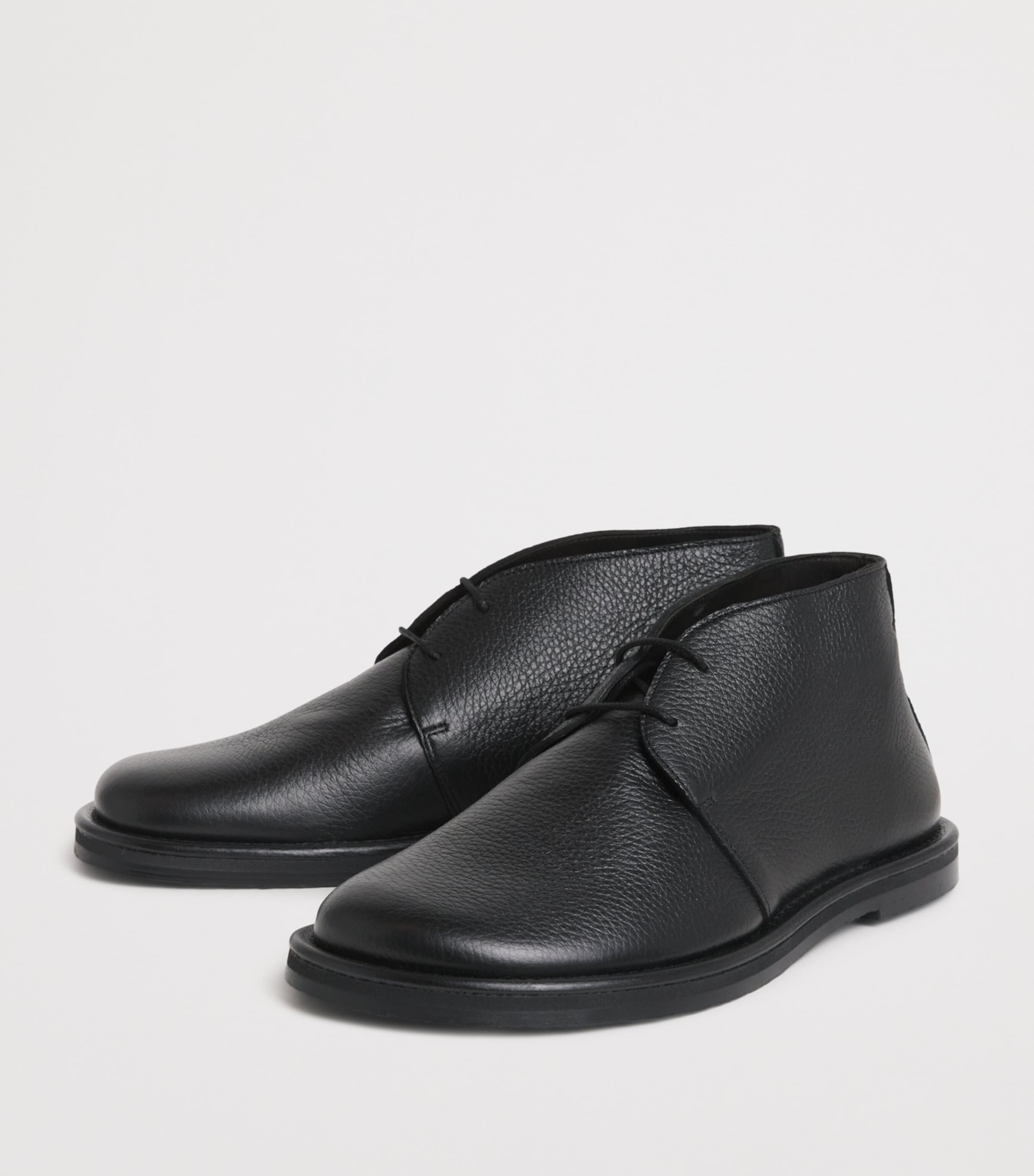 Leather Woodrow Desert Boots BLACK Image 3