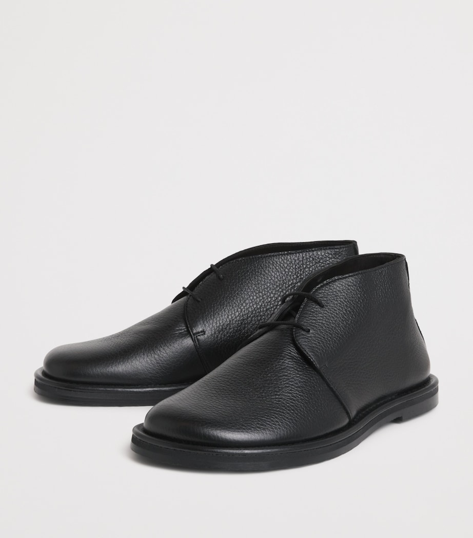 Leather Woodrow Desert Boots BLACK Image 3