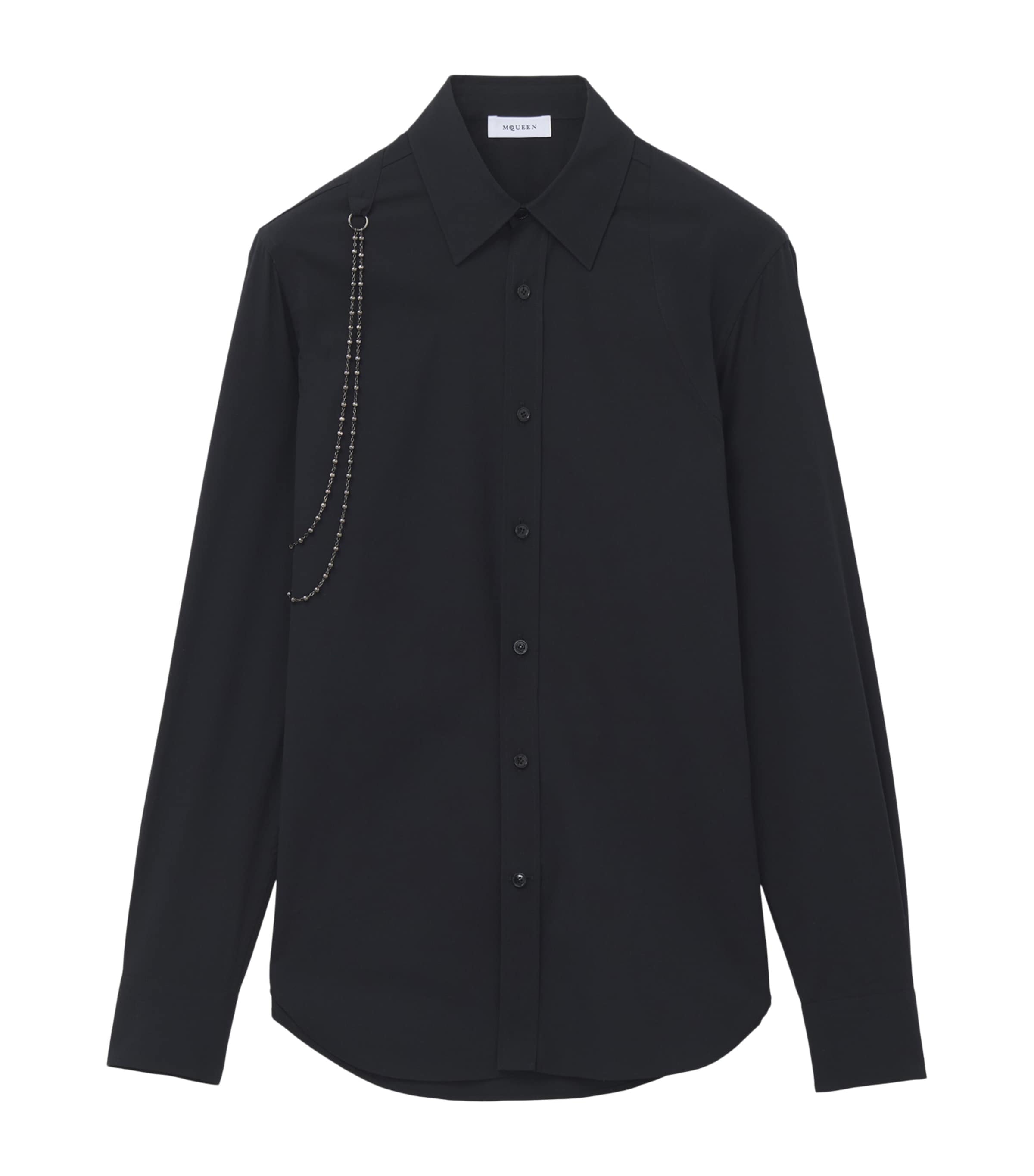 McQueen Mens Chain-Embellished Shirt Image 1