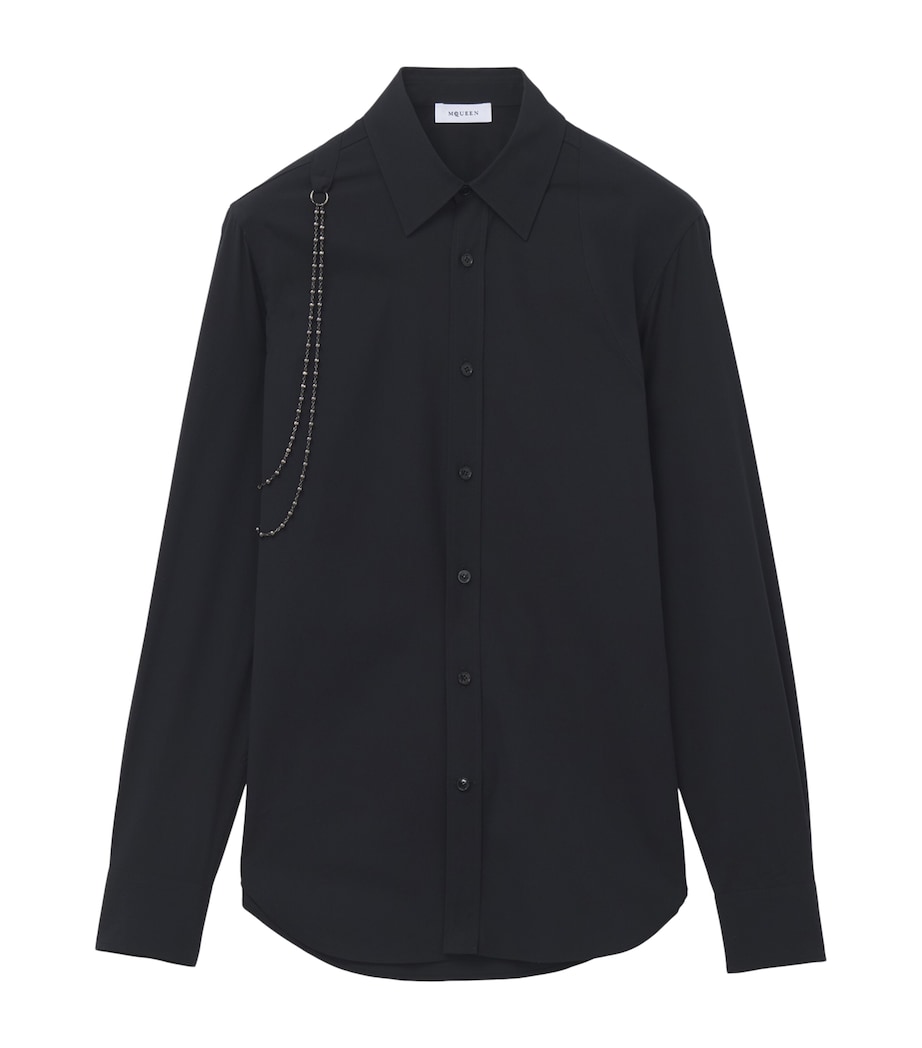 McQueen Mens Chain-Embellished Shirt Image 1
