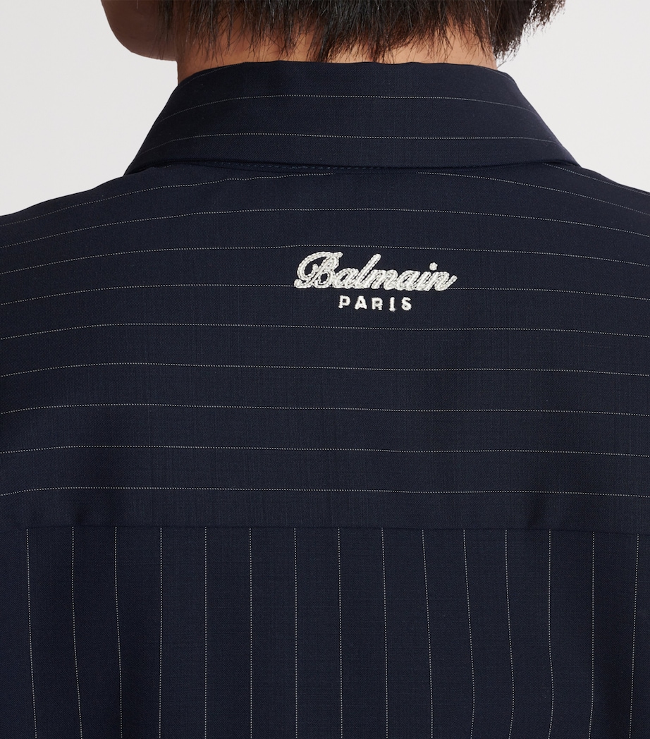 Virgin Wool College Emblem Shirt SAJ BLEU/BLANC Image 8