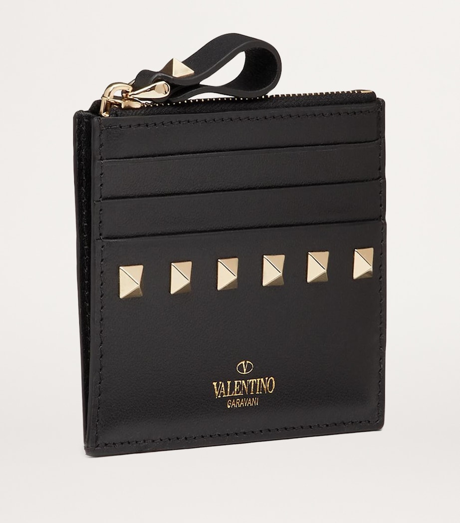 Leather Rockstud Coin and Card Holder 0NO Image 2