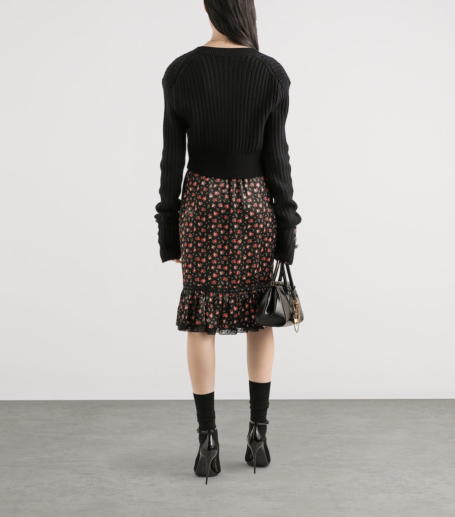 Silk-Cotton-Blend Floral Midi Skirt HN5XJ-ROSELLINE Image 3