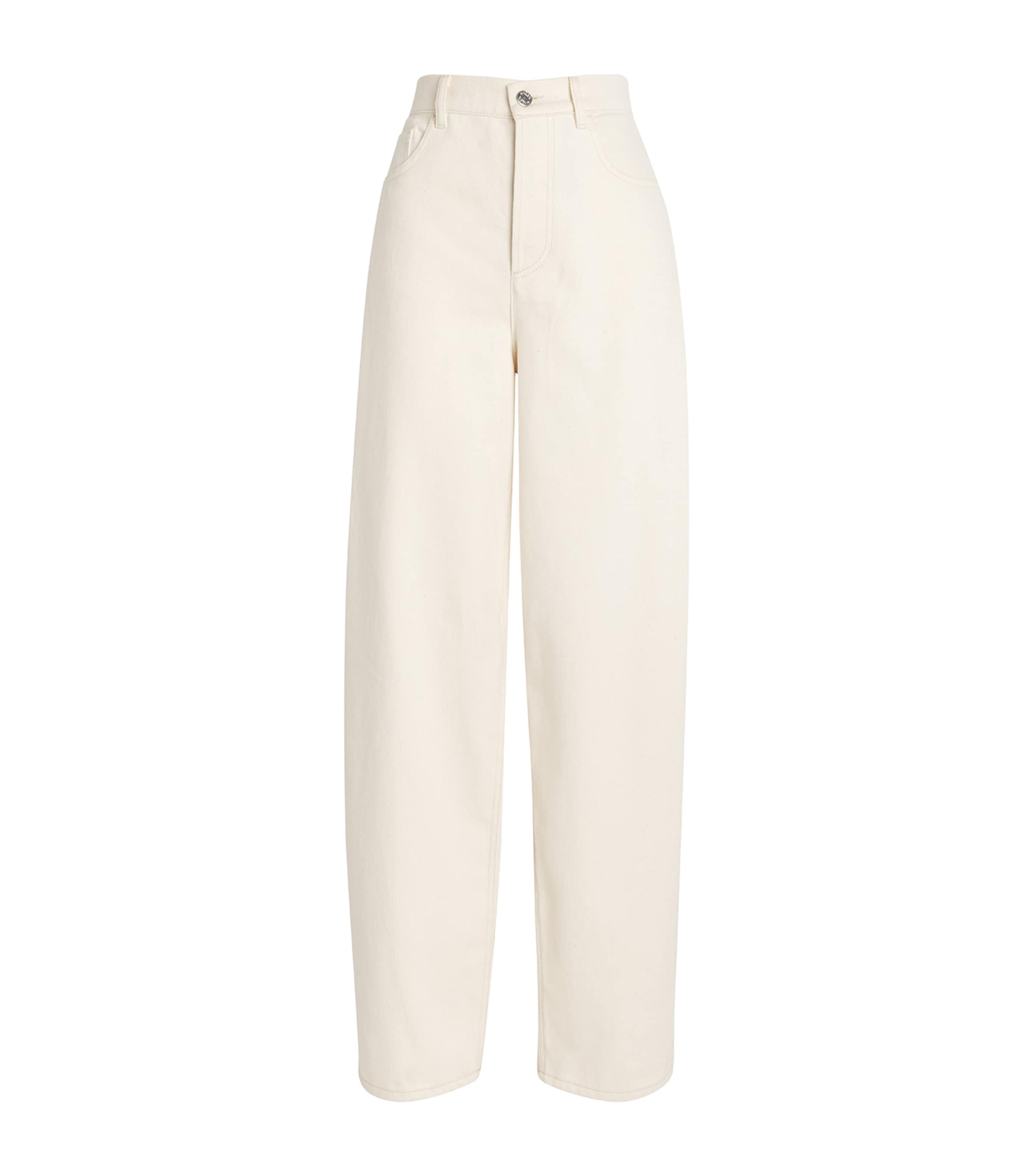 Shop Max & Co Wide-leg Jeans In Beige