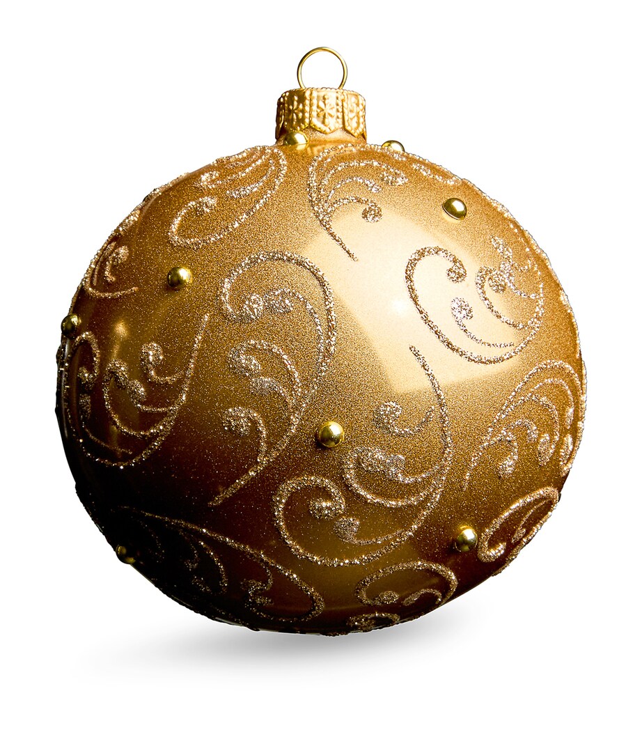 Glitter-Embellished Bauble GOLD Image 1