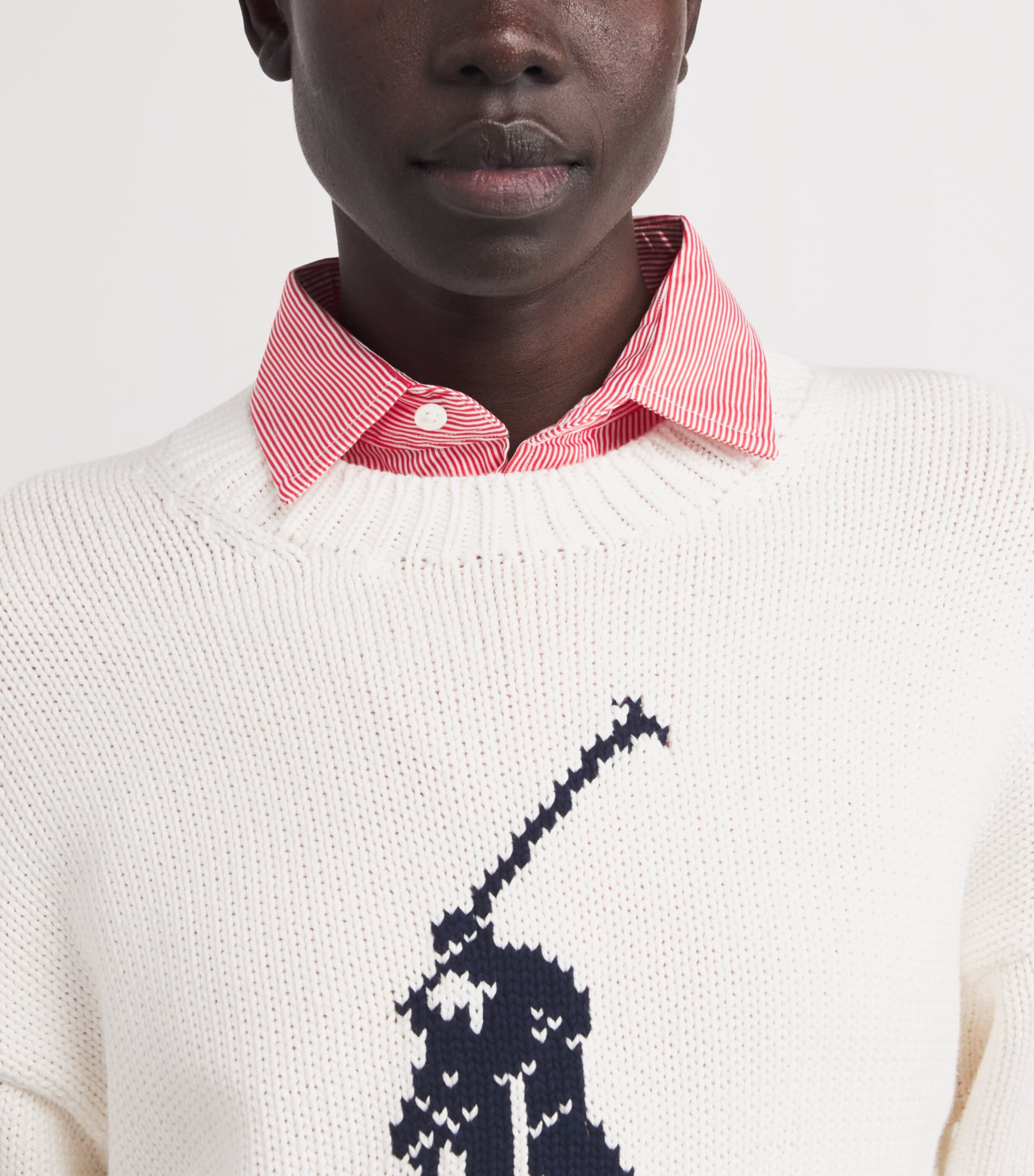 Jacquard Polo Pony Sweater WHITE Image 6