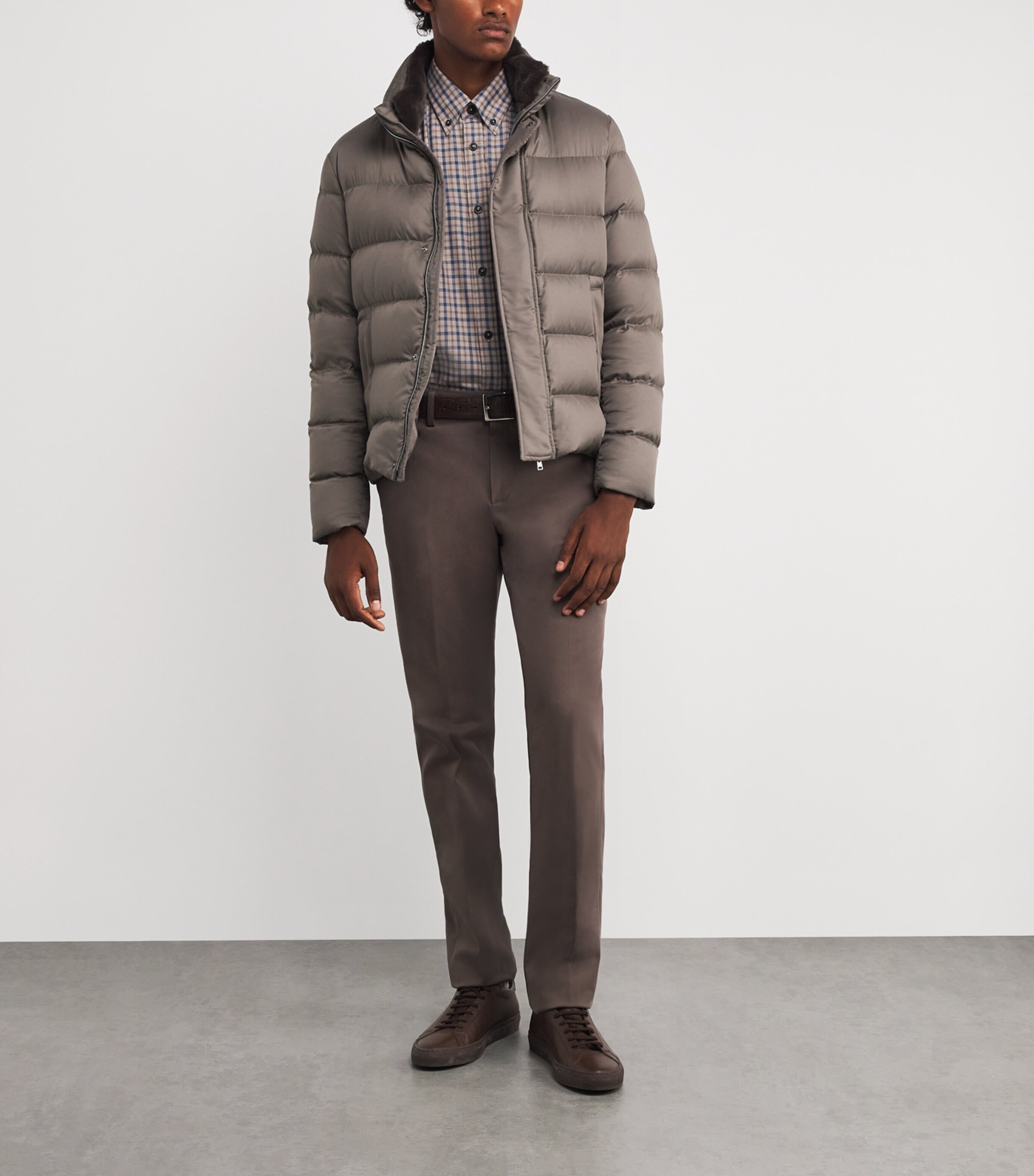 Cotton Check Shirt DOVE Image 2