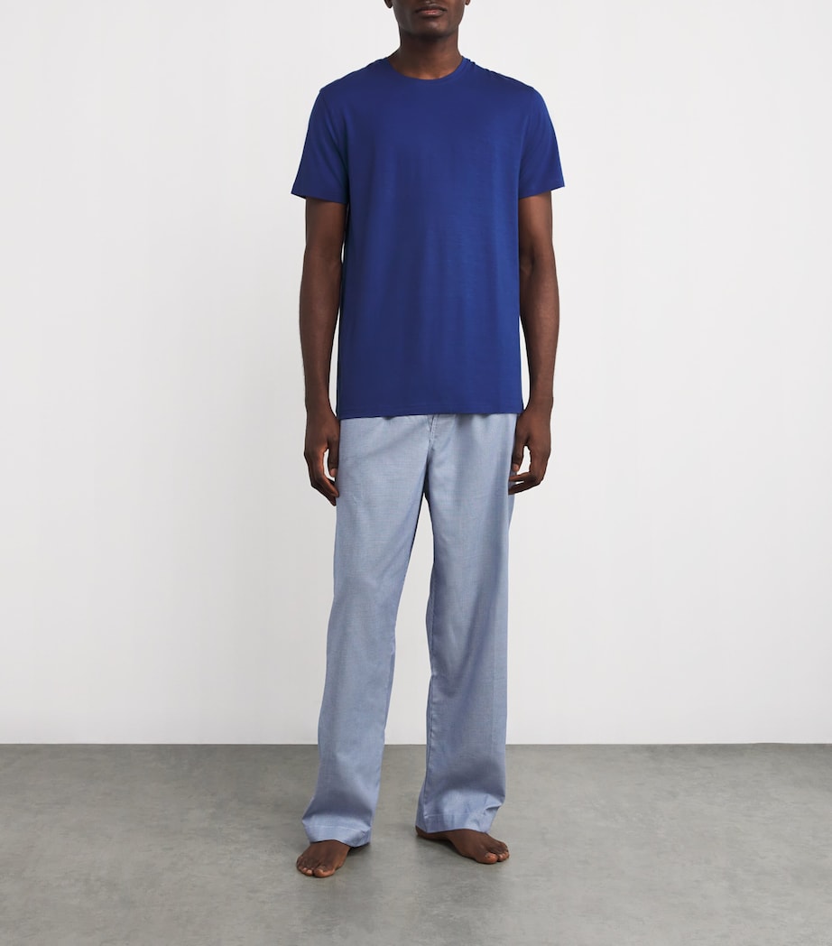 Cotton Puppytooth Lounge Trousers NAVY Image 2