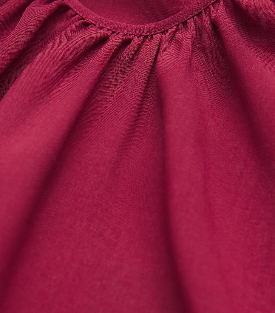 Wool-Blend Sheer Broca Blouse RUBY Image 5