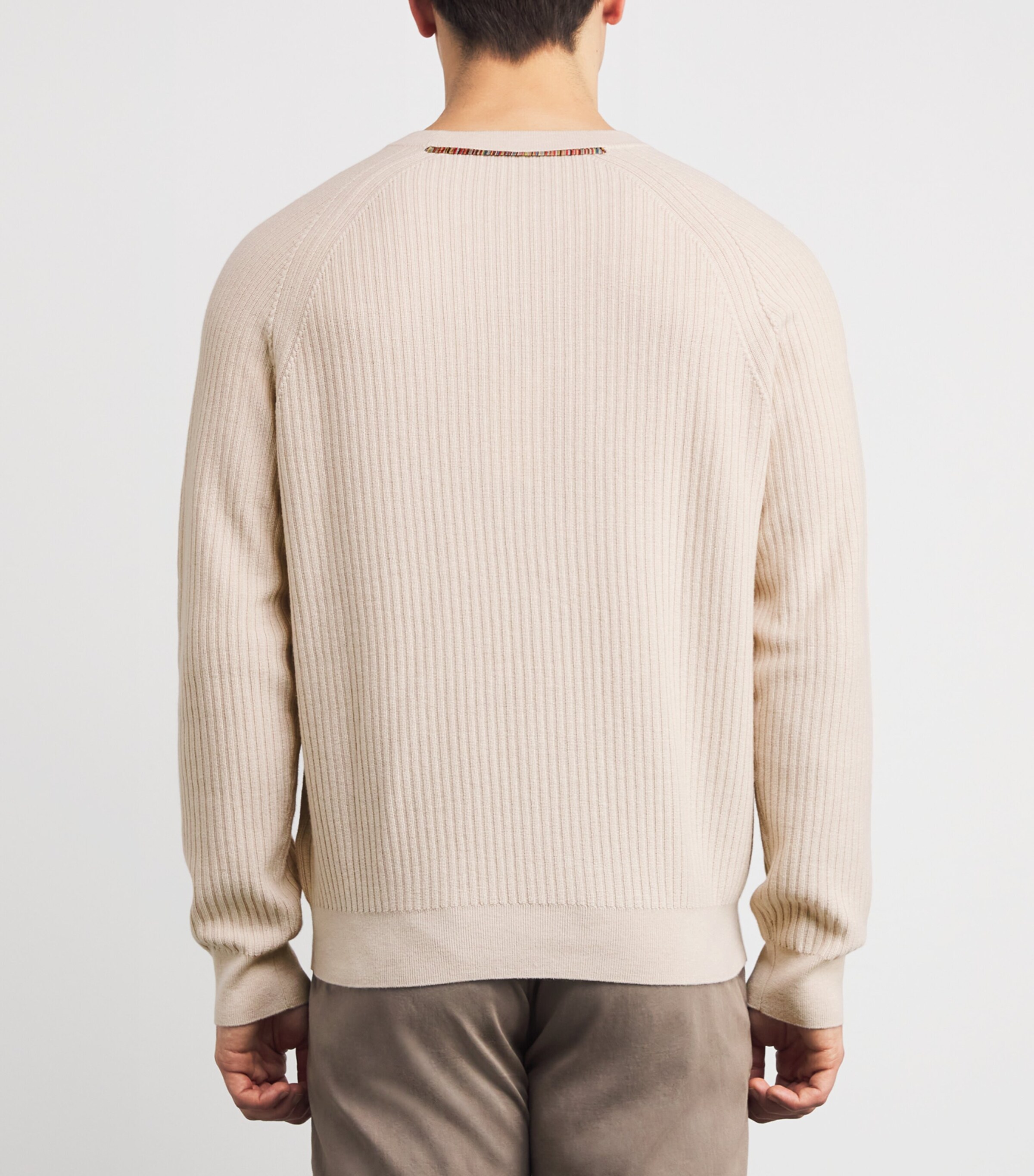 Merino-Cotton Crew-Neck Sweater WHITE-06 Image 4