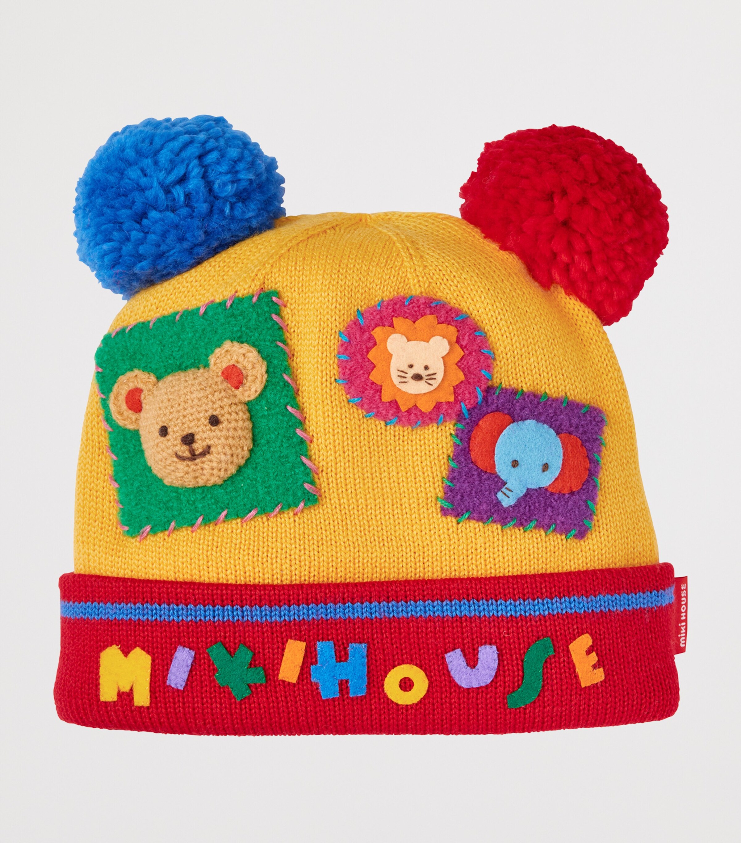 Miki House Wool-Blend Patchwork-Detail Hat Image 2