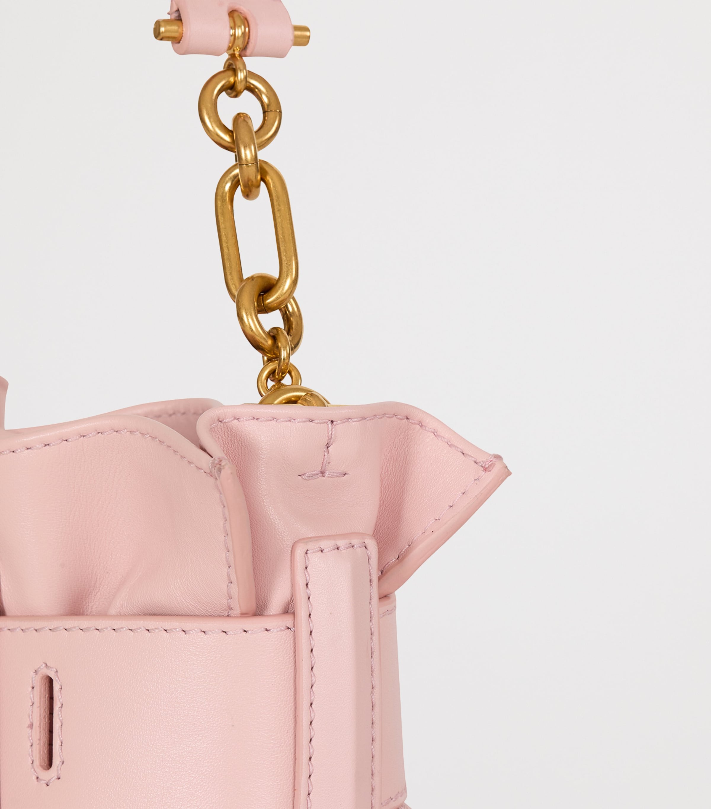 Balmain Mini Leather Anthem Shoulder Bag Rose Pale Image 8