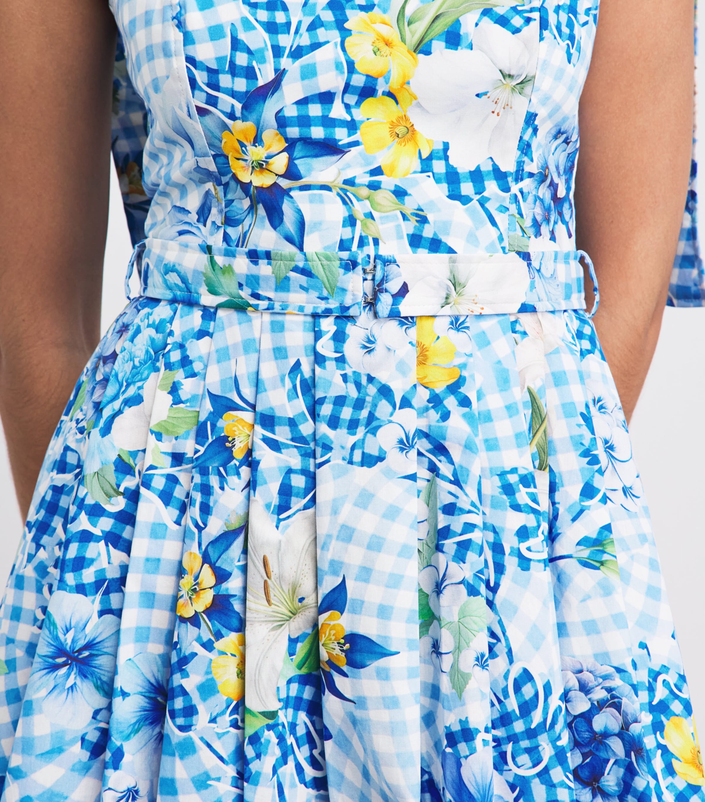 Mary Katrantzou Womens Cotton-Blend Wrap-Tie Top Fleur Blubry Aop Image 5