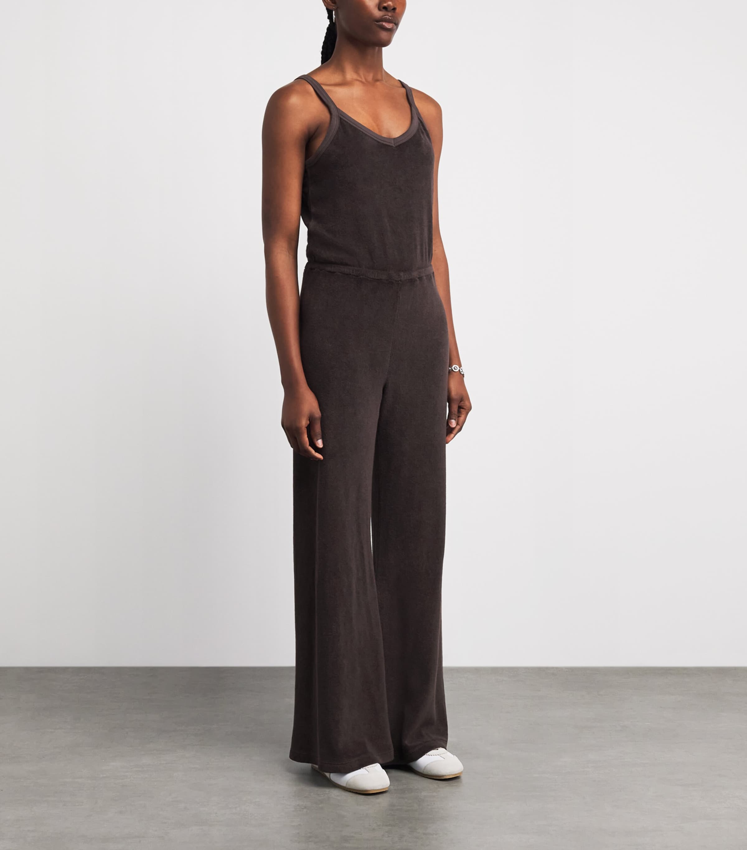 Suzie Kondi Womens Cotton-Blend Elma Jumpsuit Truffle Image 4