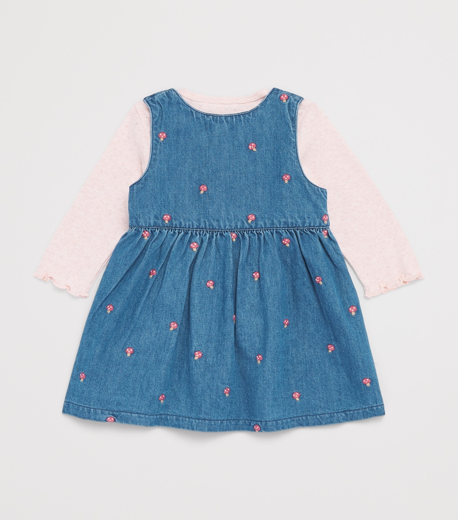 Purebaby Cotton T-Shirt and Dress Set (0-24 Months) Tdsbr Toadstl Brdrie Image 2