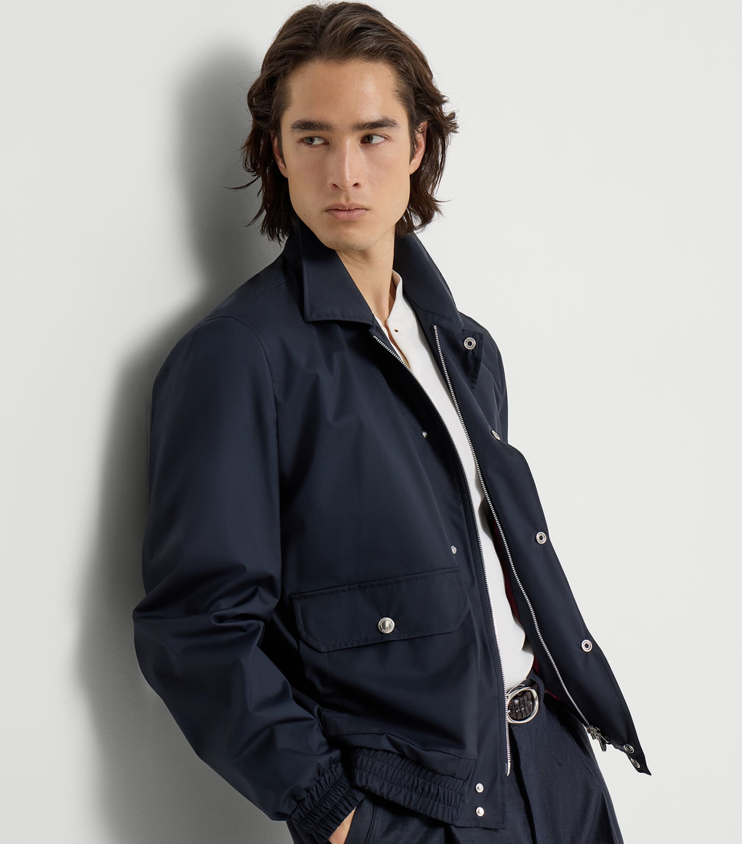 Brunello Cucinelli Mens Wool-Silk Field Jacket Image 5
