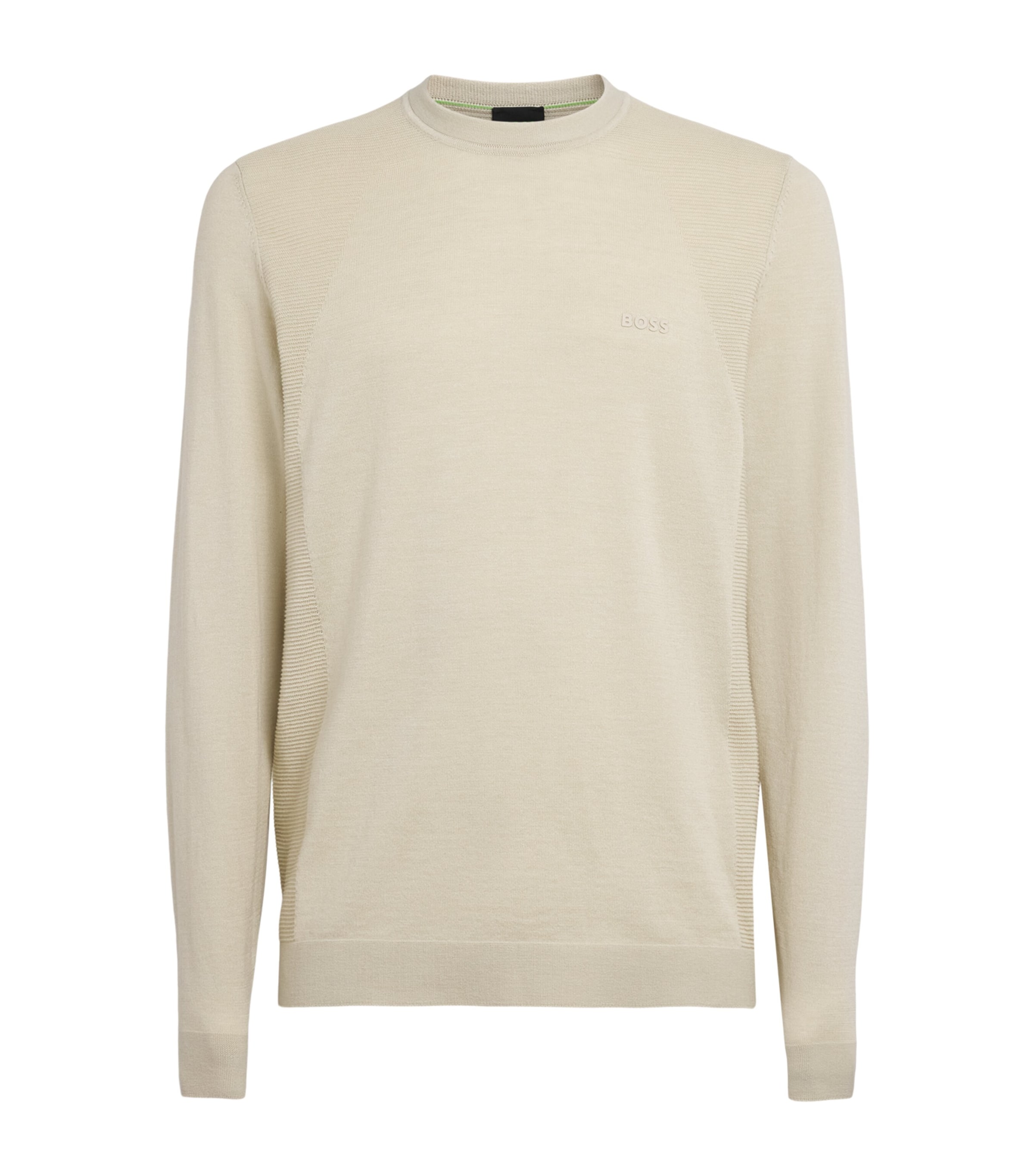 BOSS Mens Momentum Lite Sweatshirt Light Beige Image 1
