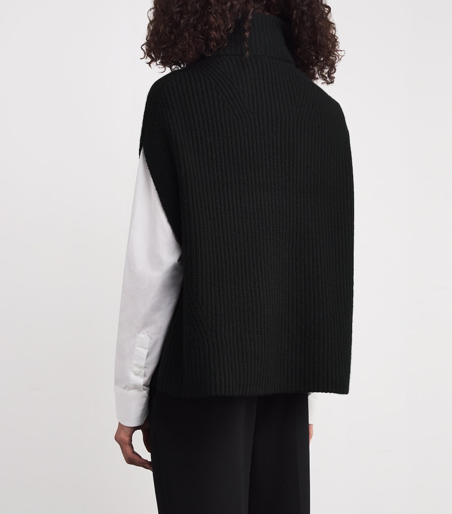 Cashmere-Blend Ribbed Raffet Sweater BLACK Image 4