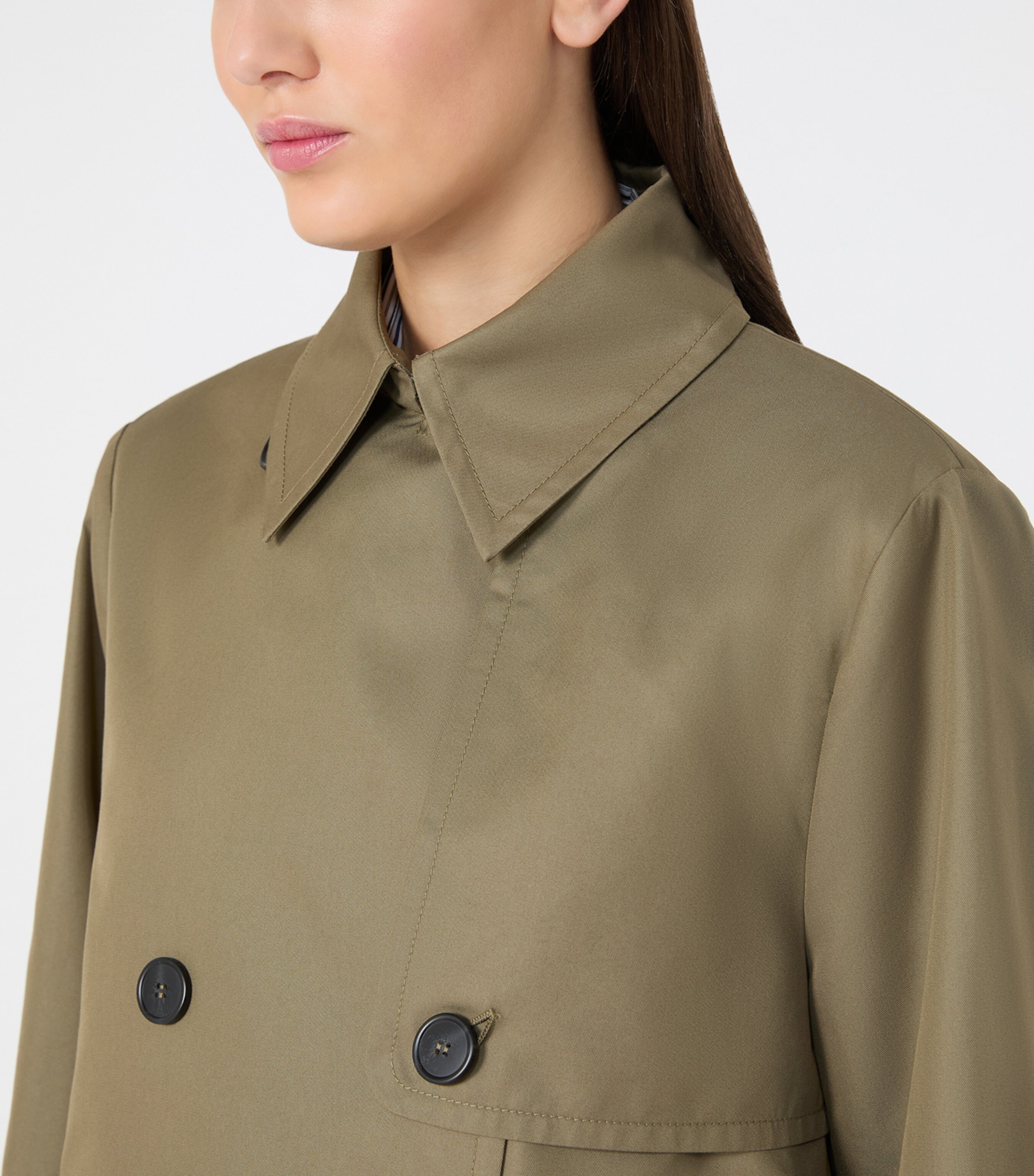 Weekend Max Mara Womens Cotton-Blend Trench Jacket Mud Image 5