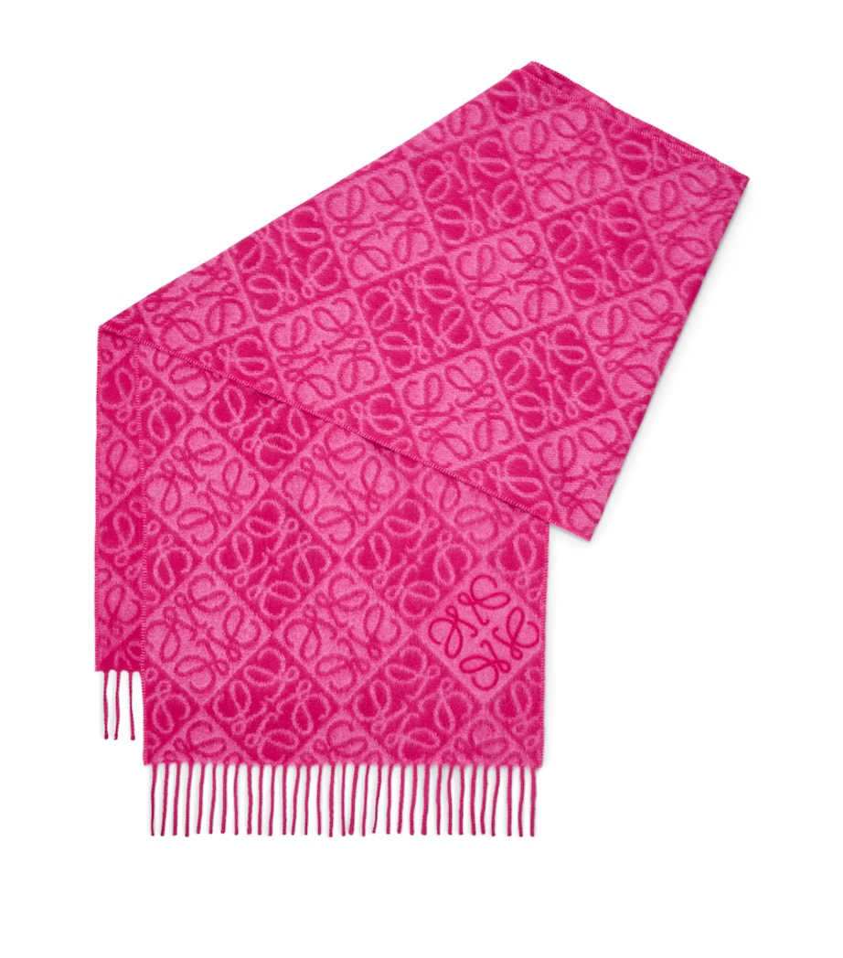 Wool-Cashmere Anagram Scarf FUCHSIA Image 1