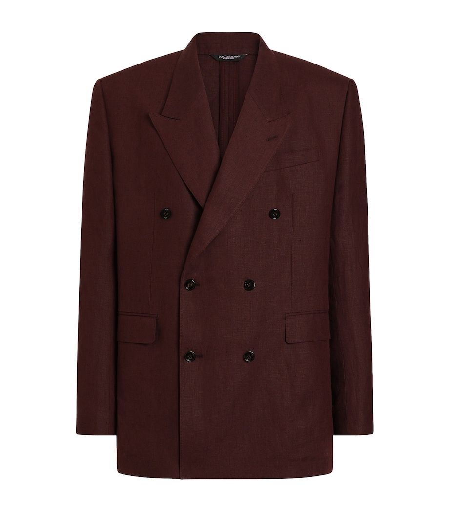 Dolce&Gabbana Mens Linen Sicilia Suit Jacket Brown Dark Vio Image 1