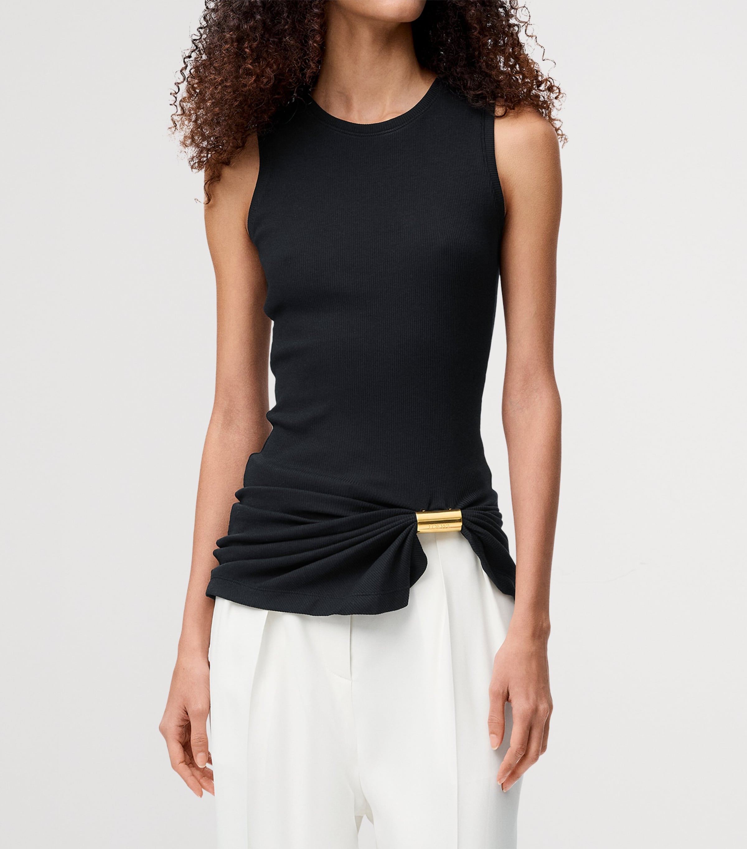 LOEWE Cotton Draped Tank Top | Harrods US