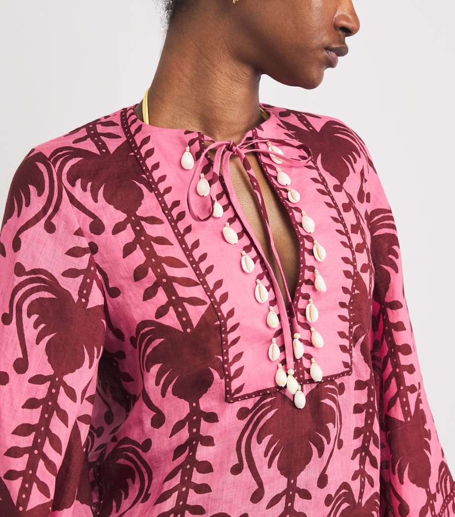 Linen Savannah Tunic Mini Dress PINK/CHERRY WILD Image 4