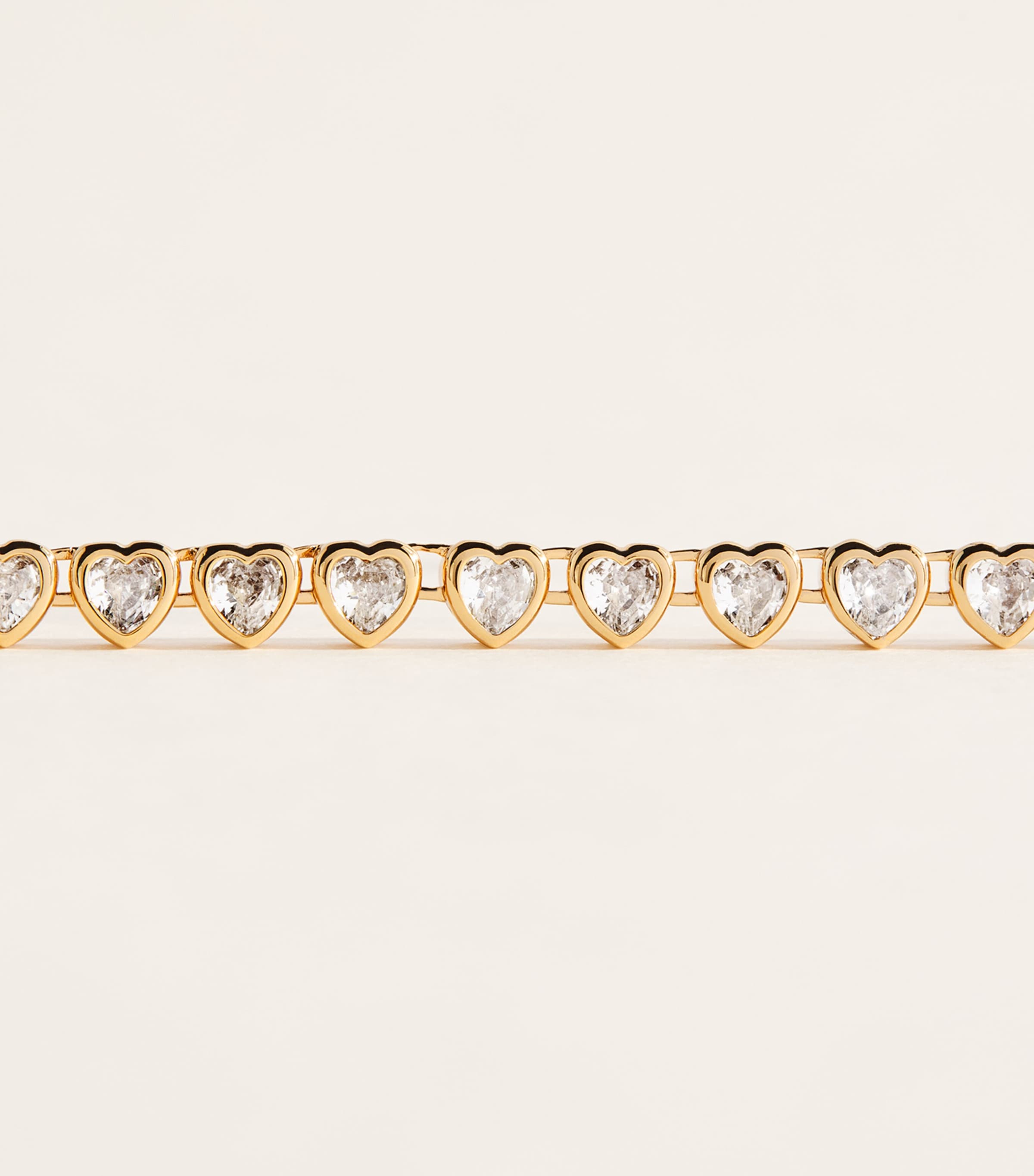 Astrid & Miyu Gold-Plated Silver Heart Tennis Necklace Gold Image 4